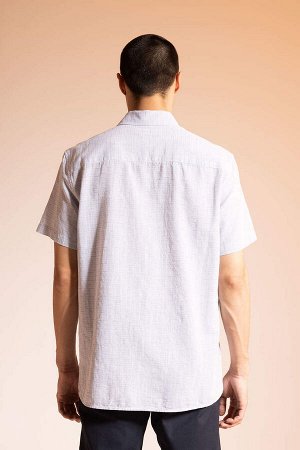 Рубашка из 100% хлопка с короткими рукавами и воротником-поло обычного кроя