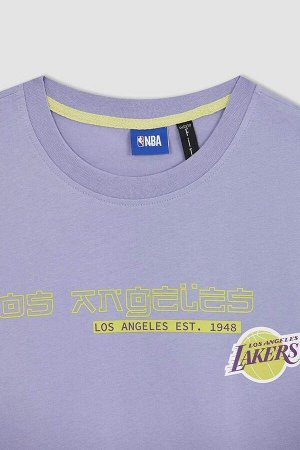 DeFactoFit Футболка свободного кроя с круглым вырезом и короткими рукавами NBA Los Angeles Lakers из 100% хлопка