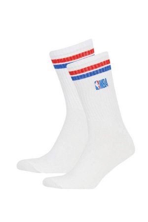 Мужские хлопковые длинные носки NBA с надписью NBA (2 пары)