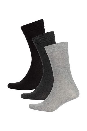 Мужские хлопковые длинные носки из трех предметов