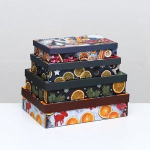 Набор подарочных коробок 4 в 1 «С Новым годом», 30x20x8 - 24x14x5 см