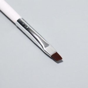 Кисть для наращивания и дизайна ногтей, скошенная, 17,5 см, d=5 x 4 мм, цвет белый