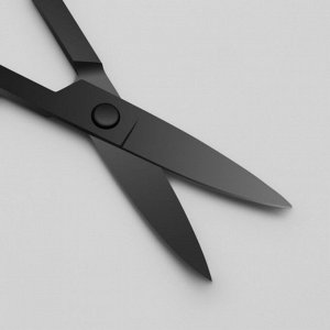 Ножницы маникюрные, широкие, загнутые, 9 см, цвет чёрный