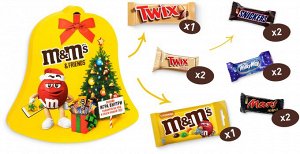 M&M's and Friends (168 гр) Колокольчик Новогодний подарочный набор