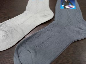 Носки мужские с узором хлопковые летние цвет Два оттенка серого