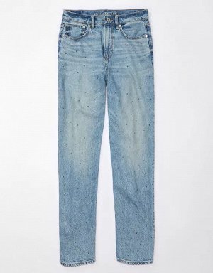 Strigid Super High-Waisted Baggy Straight Embellished Jean