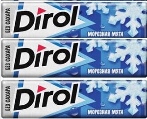 Жевательная резинка  DIROL морозная  мята   3шт*13,6г