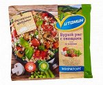 Бурый рис с овощами и зеленью