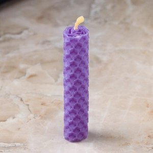 Набор свечей из вощины "Интуиция и понимание сути" , 3 шт, 8х1,7 см, 45 мин, фиолетовый