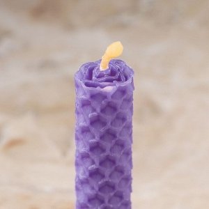Набор свечей из вощины "Интуиция и понимание сути" , 3 шт, 8х1,7 см, 45 мин, фиолетовый