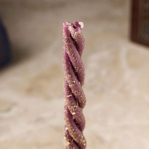 Свеча-скрутка "Исполнение желания", лаванда, гвоздика, базилик,16х1,2 см, фиолетовый