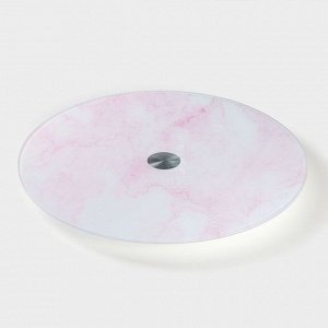 Подставка стеклянная для торта вращающаяся Доляна «Марбл розовый», d=32 см, цвет розовый