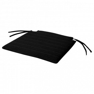 LAPPBLGULL, подушка для стула, черная, 44 / 40x43x4 см