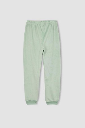DEFACTO Бархатный пижамный комплект с длинными рукавами для девочки