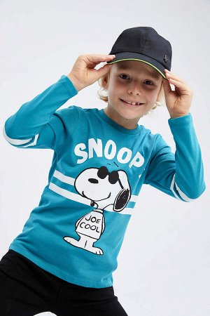 Футболка для мальчиков Snoopy с круглым вырезом и длинными рукавами