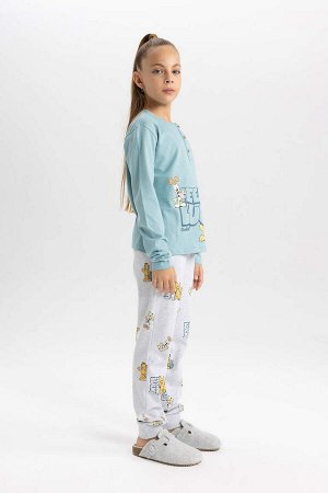 DEFACTO Пижамный комплект Garfield с длинными рукавами для девочек