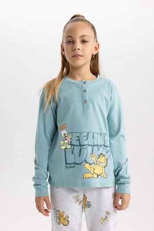 DEFACTO Пижамный комплект Garfield с длинными рукавами для девочек