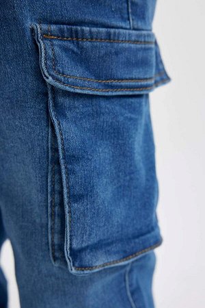 Джинсовые брюки карго для мальчиков с эластичной окантовкой