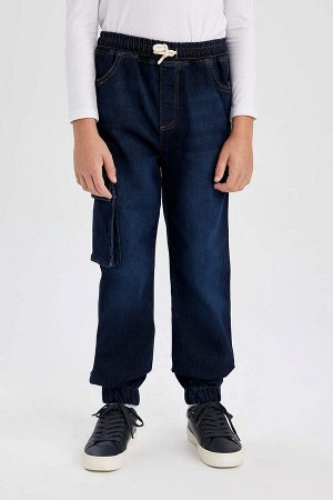 Джинсовые брюки карго для мальчиков