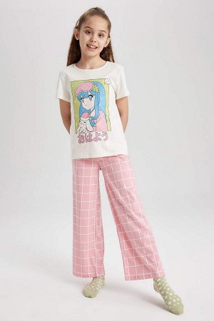 Электронная пижама стандартного кроя из двух предметов для девочек