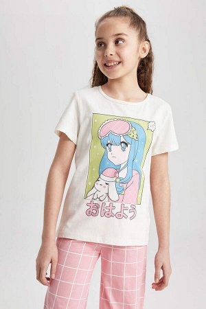 DEFACTO Электронная пижама стандартного кроя из двух предметов для девочек