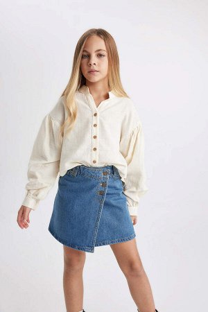 Джинсовая юбка стандартного кроя для девочек