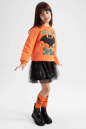 Тюлевая юбка обычного кроя для девочек в стиле Хэллоуина