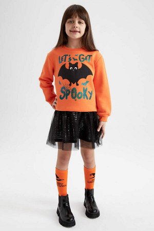 Тюлевая юбка обычного кроя для девочек в стиле Хэллоуина