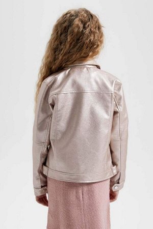Водоотталкивающее пальто из искусственной кожи для девочек