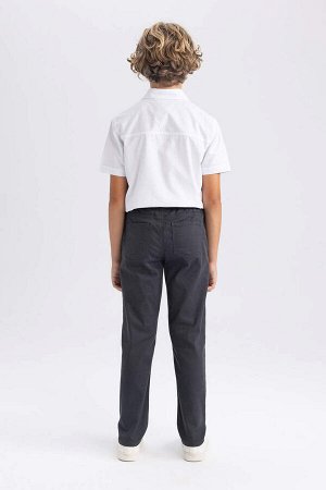 Серые школьные брюки из габардина для мальчика