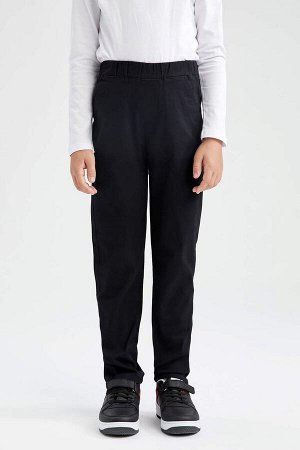 Черные школьные брюки из габардина для мальчика