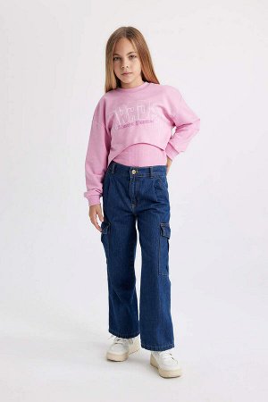 Широкие брюки карго для девочек