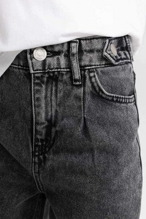 Широкие джинсовые брюки для девочек с отрезными штанинами