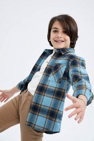 DEFACTO Фланелевая рубашка с длинным рукавом для мальчика