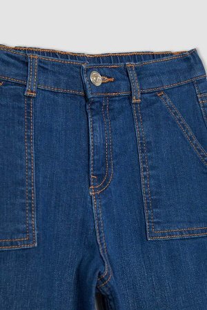 Широкие джинсовые брюки карго для девочек