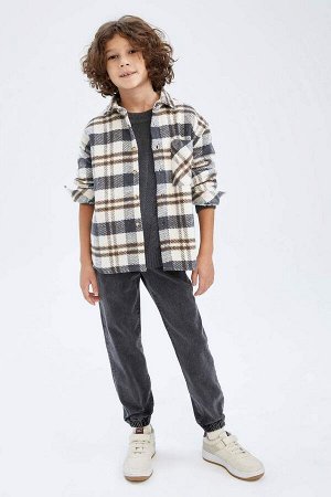 Фланелевая рубашка оверсайз с длинными рукавами для мальчика
