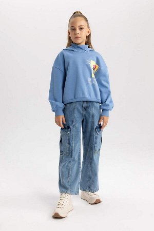 Широкие брюки-карго для девочек