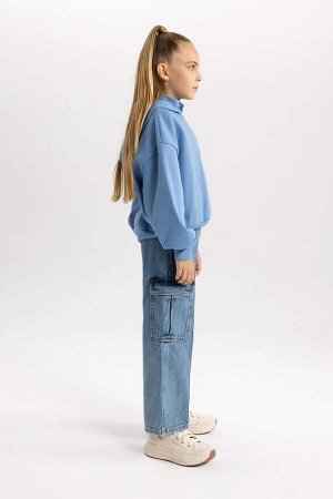 Широкие брюки-карго для девочек