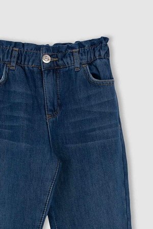 Джинсовые брюки с напуском для девочек