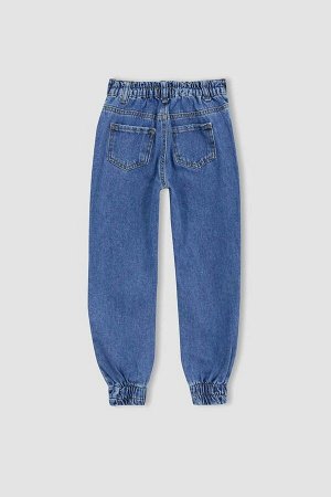 Джинсовые брюки Jogger для девочек с эластичной окантовкой