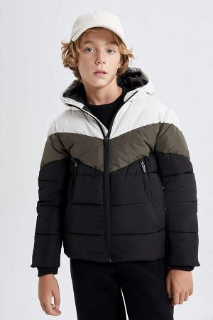 Водоотталкивающее пальто с капюшоном и флисовой подкладкой для мальчика