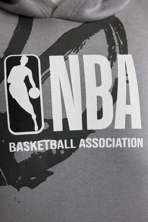 Толстая толстовка с капюшоном и надписью NBA для мальчиков