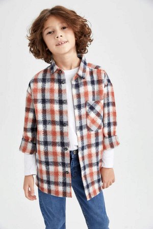 Фланелевая рубашка стандартного кроя с длинными рукавами для мальчика