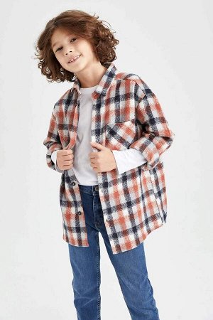Фланелевая рубашка стандартного кроя с длинными рукавами для мальчика