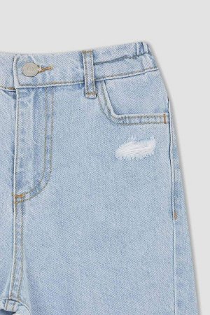 Рваные джинсовые брюки из переработанного материала для мамы для девочек
