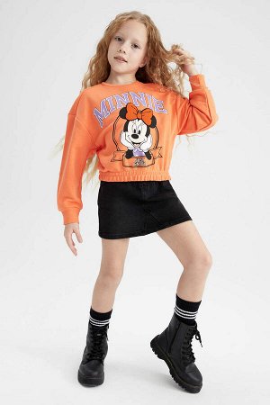 Укороченный свитшот с круглым вырезом для девочек Disney «Микки и Минни»