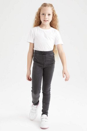 Джинсовые брюки с тремя карманами для девочек