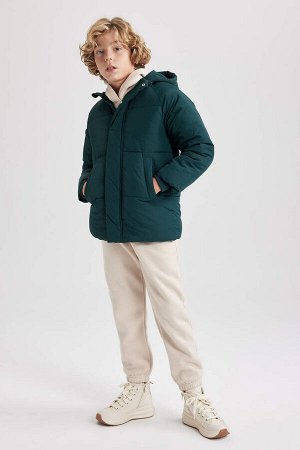Водоотталкивающее пальто с плюшевой подкладкой и капюшоном для мальчиков