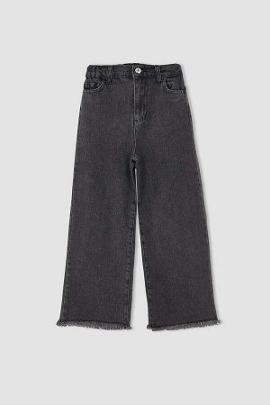 Широкие джинсовые брюки для девочек