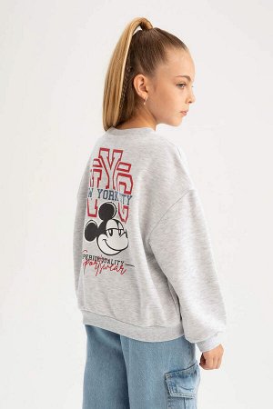 DEFACTO Толстовка оверсайз с круглым вырезом для девочек Disney Mickey &amp; Minnie